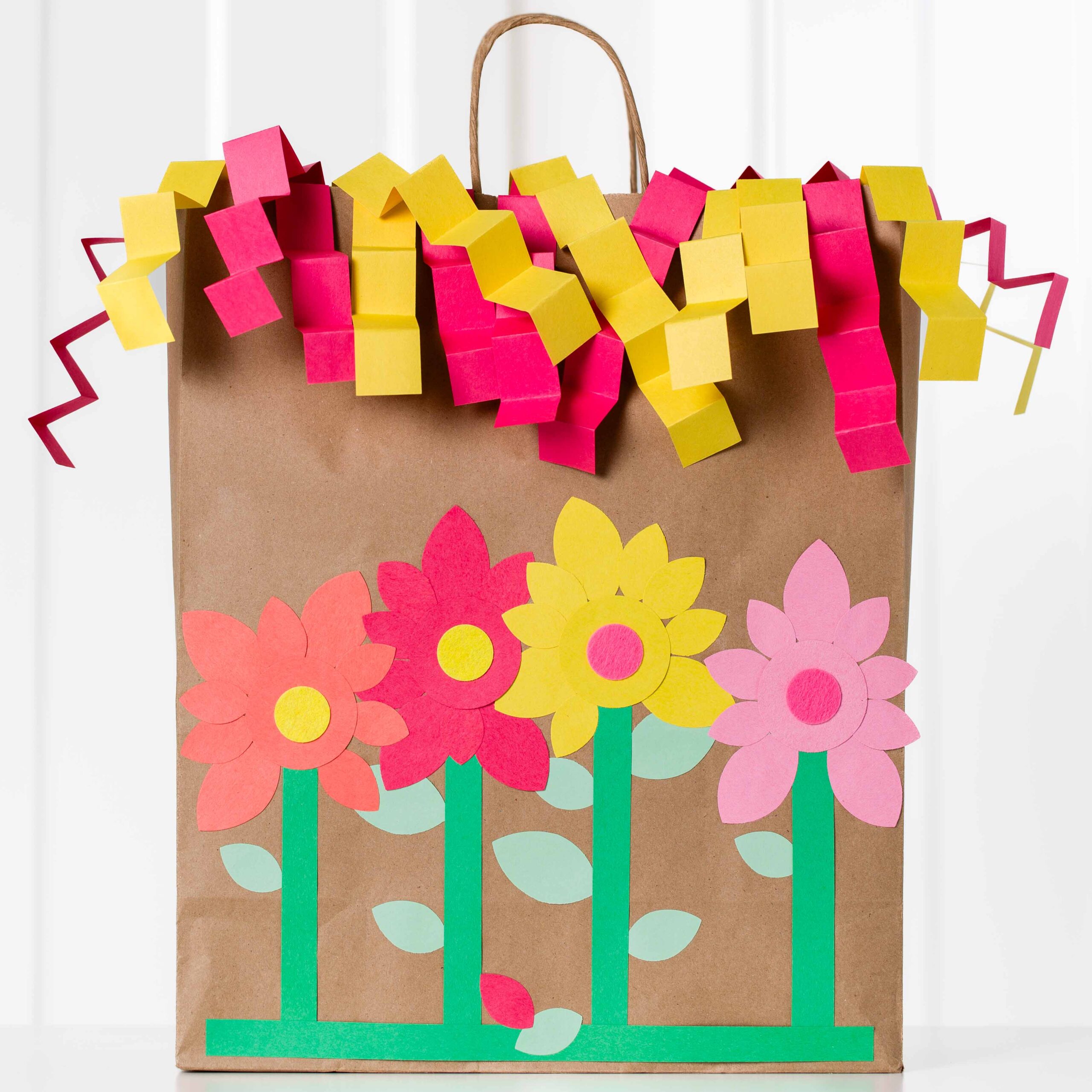 Flower Kraft gift bag.